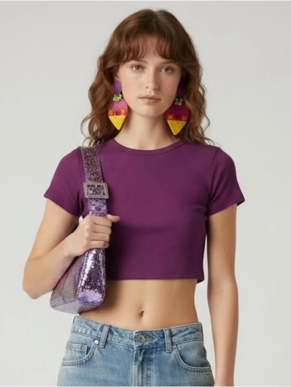 Epic Y2K ALL LEATHER Artisan SIGNED Chunky Statement Earrings Purple Pink Yellow